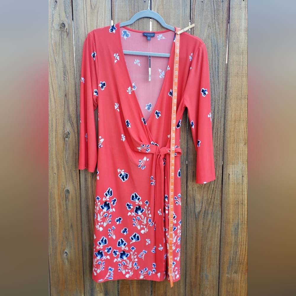 NWT The Limited Red Wrap Dress size M Long Sleeve